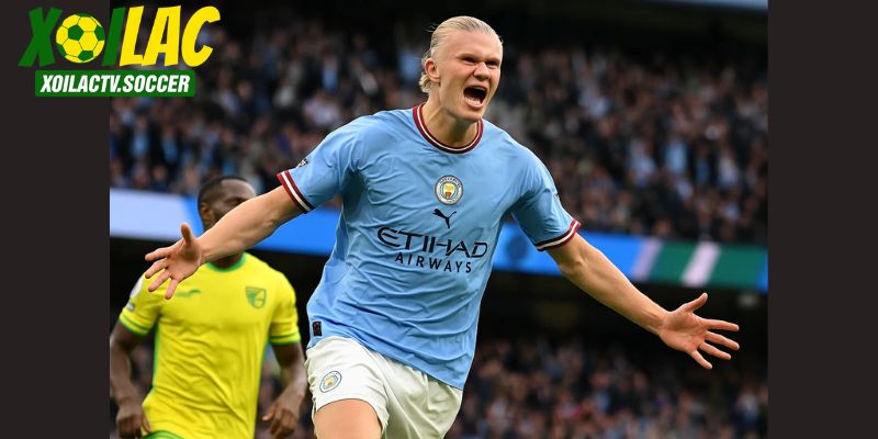 Erling Haaland reo hò sau cú đúp trong chiến thắng 5-0 trước Norwich