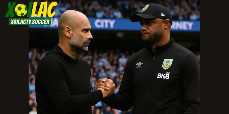 Pep Guardiola và Vincent Kompany, hai chiến lược gia